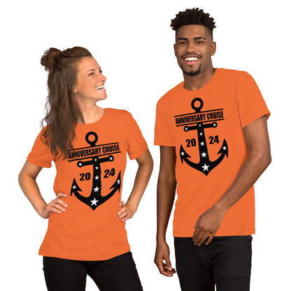 Anniversary Cruise 2024 with Anchor Unisex T-Shirt Designed by Dog Artistry