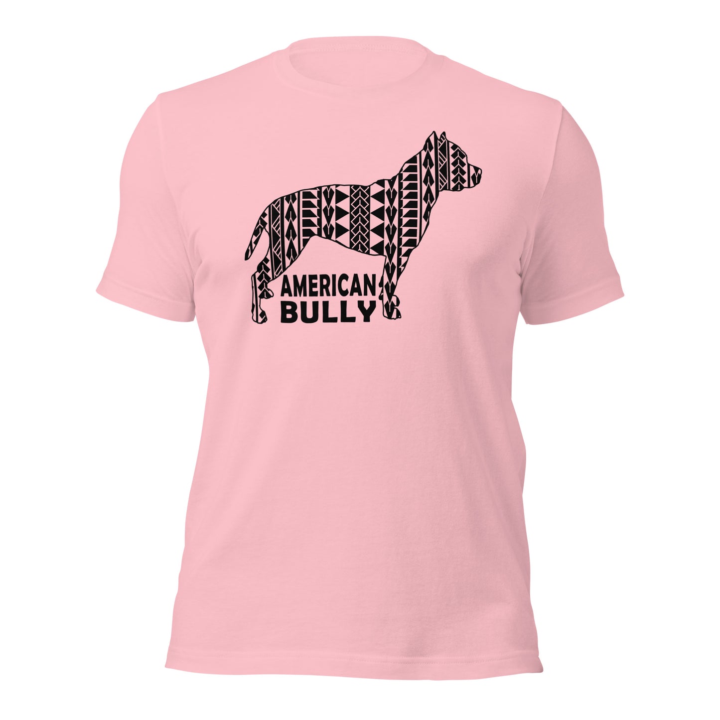 American Bully Polynesian t-shirt pink by Dog Artistry.