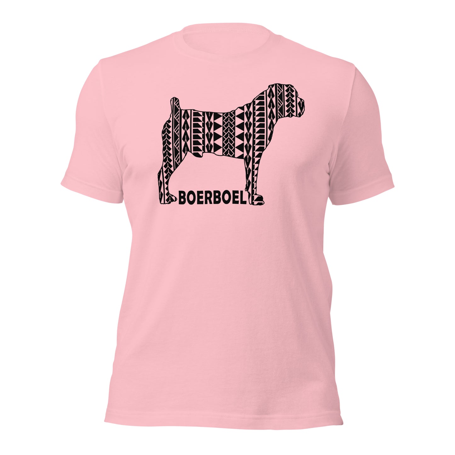 Boerboel Polynesian t-shirt pink by Dog Artistry.