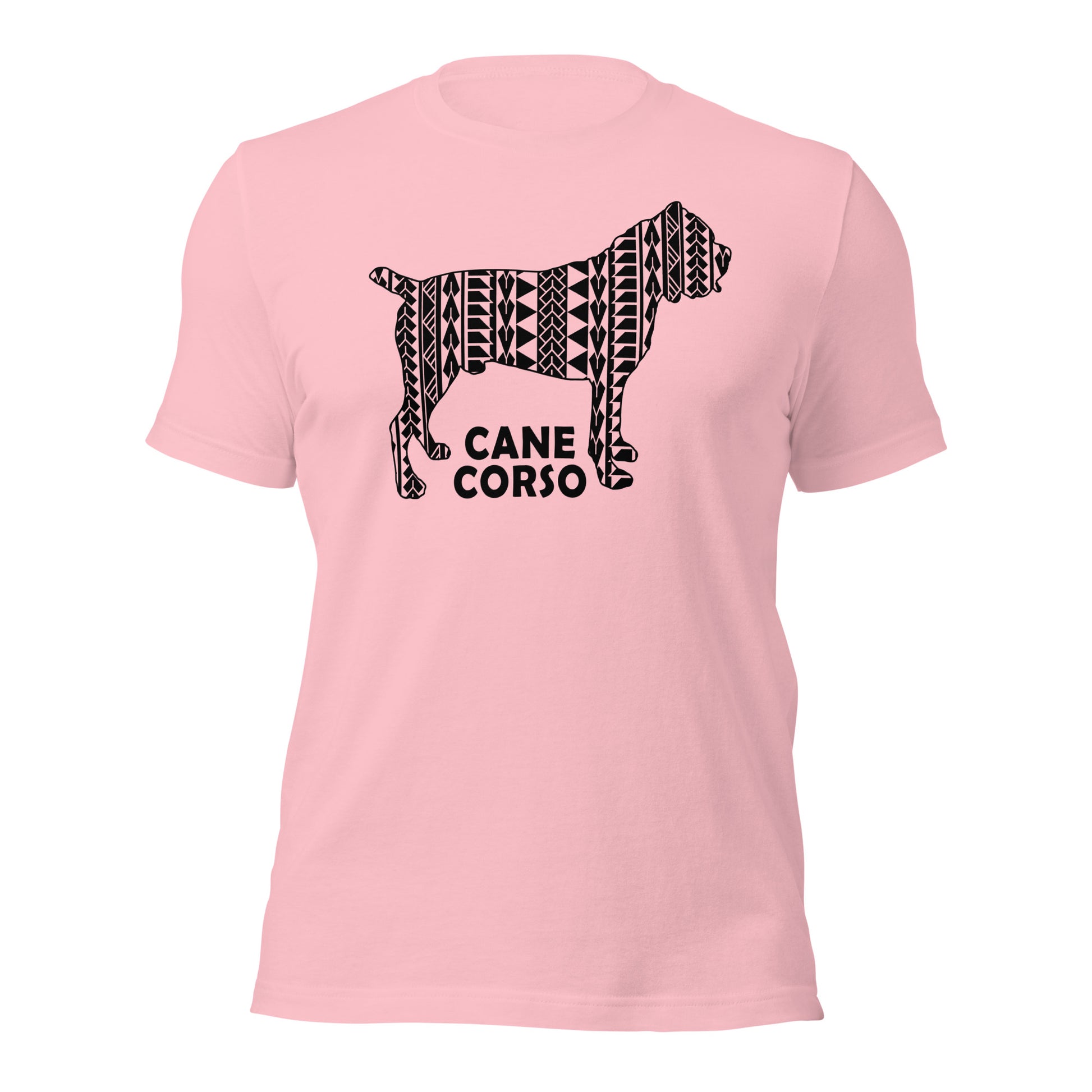 Cane Corso Polynesian t-shirt pink by Dog Artistry.