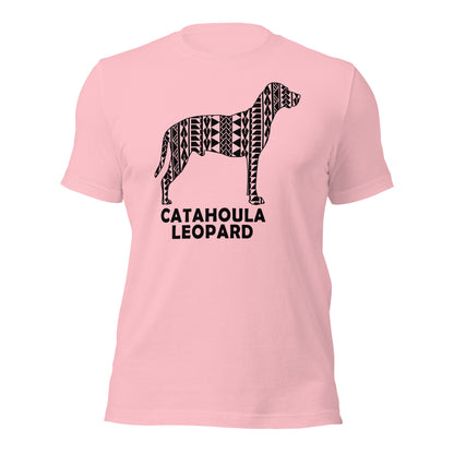 Catahoula Leopard Polynesian t-shirt pink by Dog Artistry.