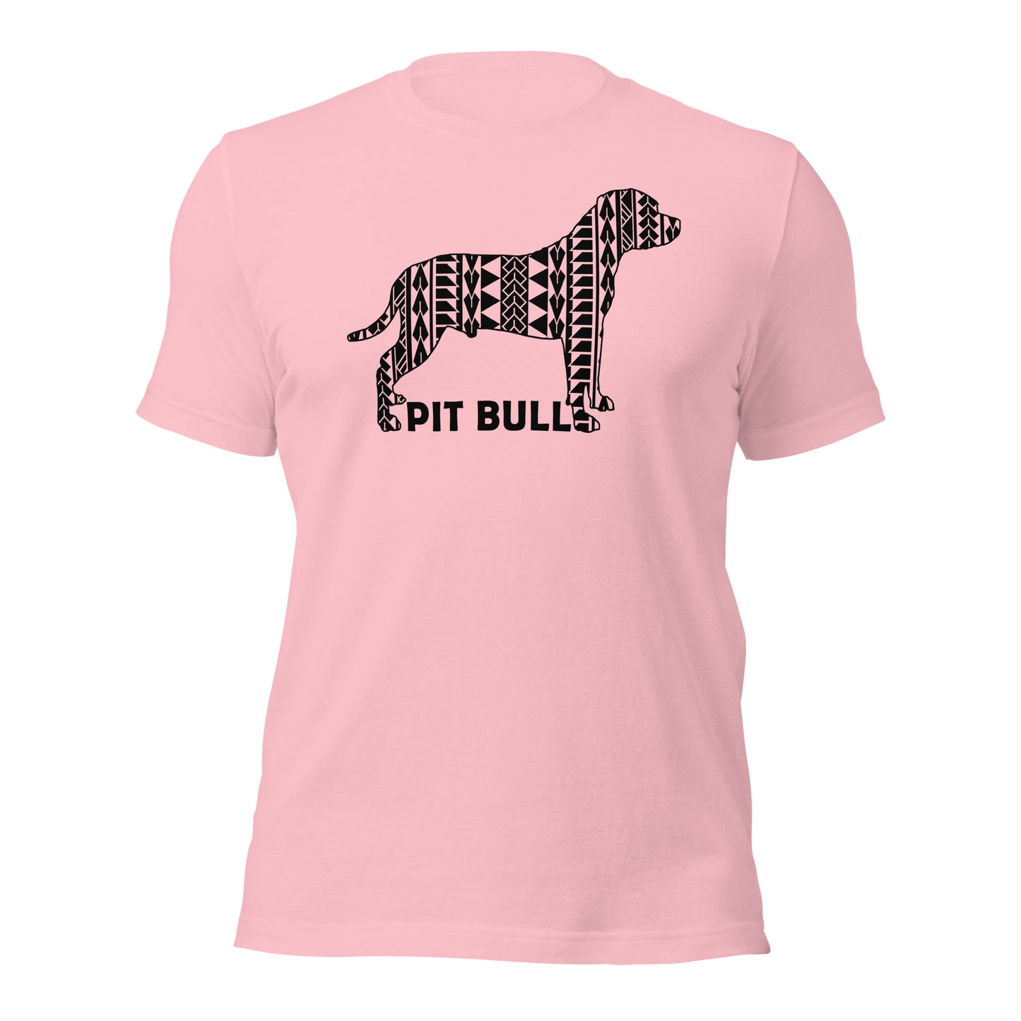 Pit Bull Polynesian t-shirt pink by Dog Artistry.
