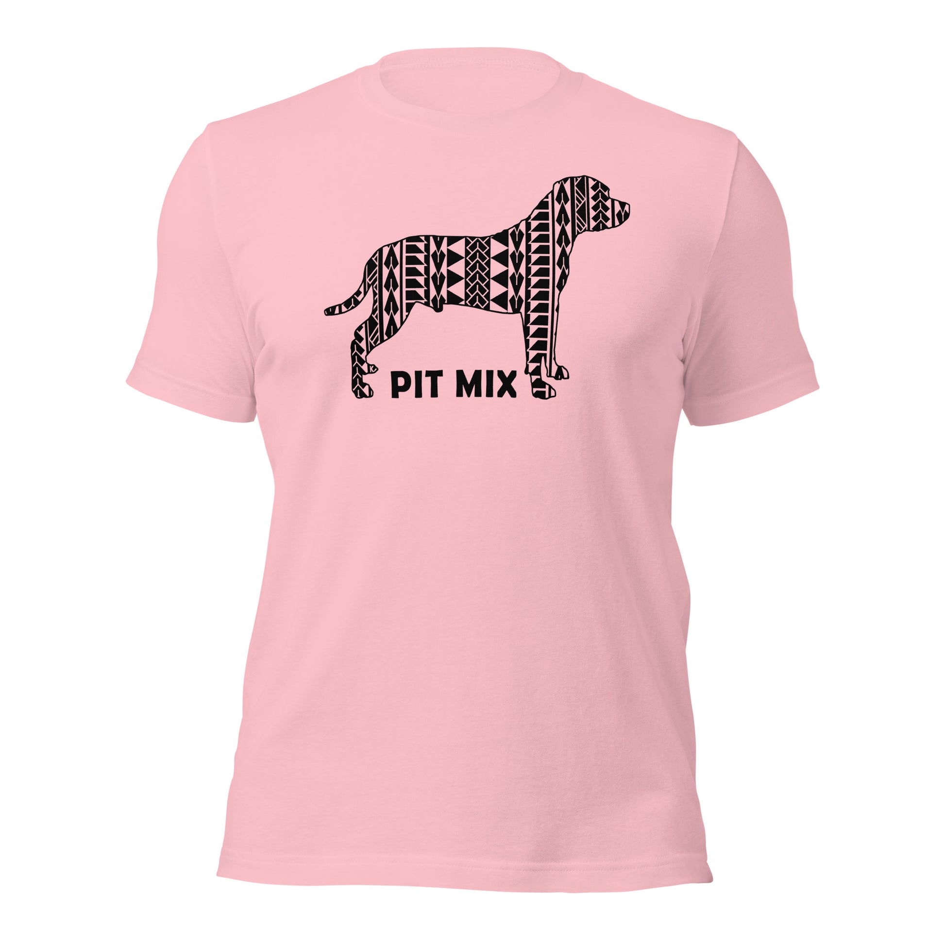Pit Bull mix Polynesian t-shirt pink by Dog Artistry.
