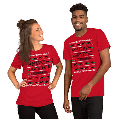 Chihuahua Ugly Christmas t-shirt red by Dog Artistry.