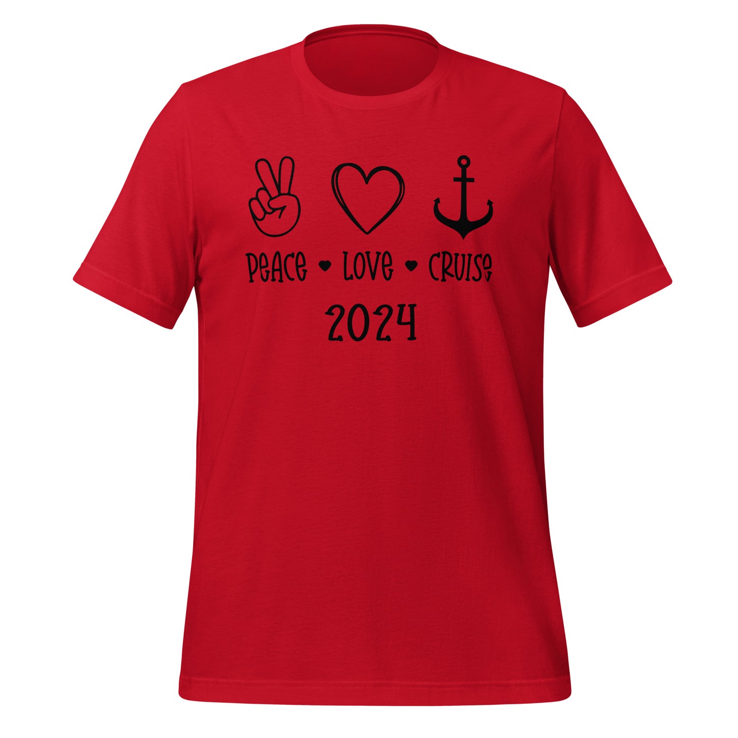 Peace Love Cruise Unisex T-Shirt Designed by Dog Artistry