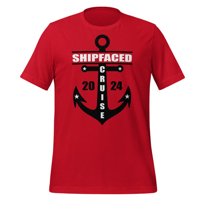 Shipfaced Cruise 2024 with Anchor Unisex T-Shirt Designed by Dog Artistry