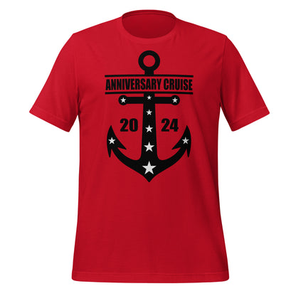 Anniversary Cruise 2024 with Anchor Unisex T-Shirt Designed by Dog Artistry