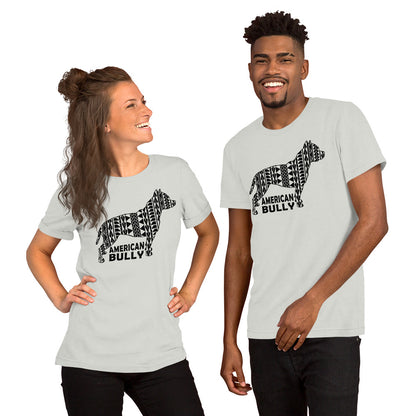 American Bully Polynesian t-shirt silver by Dog Artistry.