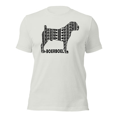 Boerboel Polynesian t-shirt silver by Dog Artistry.