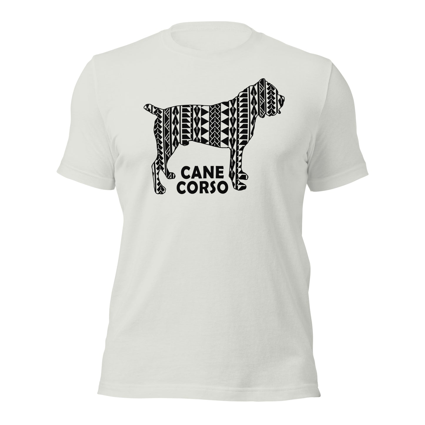 Cane Corso Polynesian t-shirt silver by Dog Artistry.