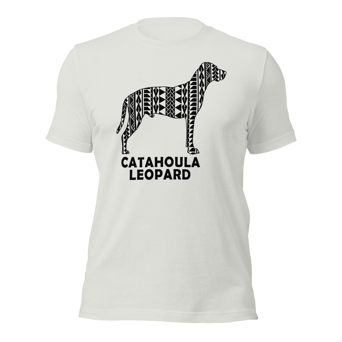 Catahoula Leopard Polynesian t-shirt silver by Dog Artistry.