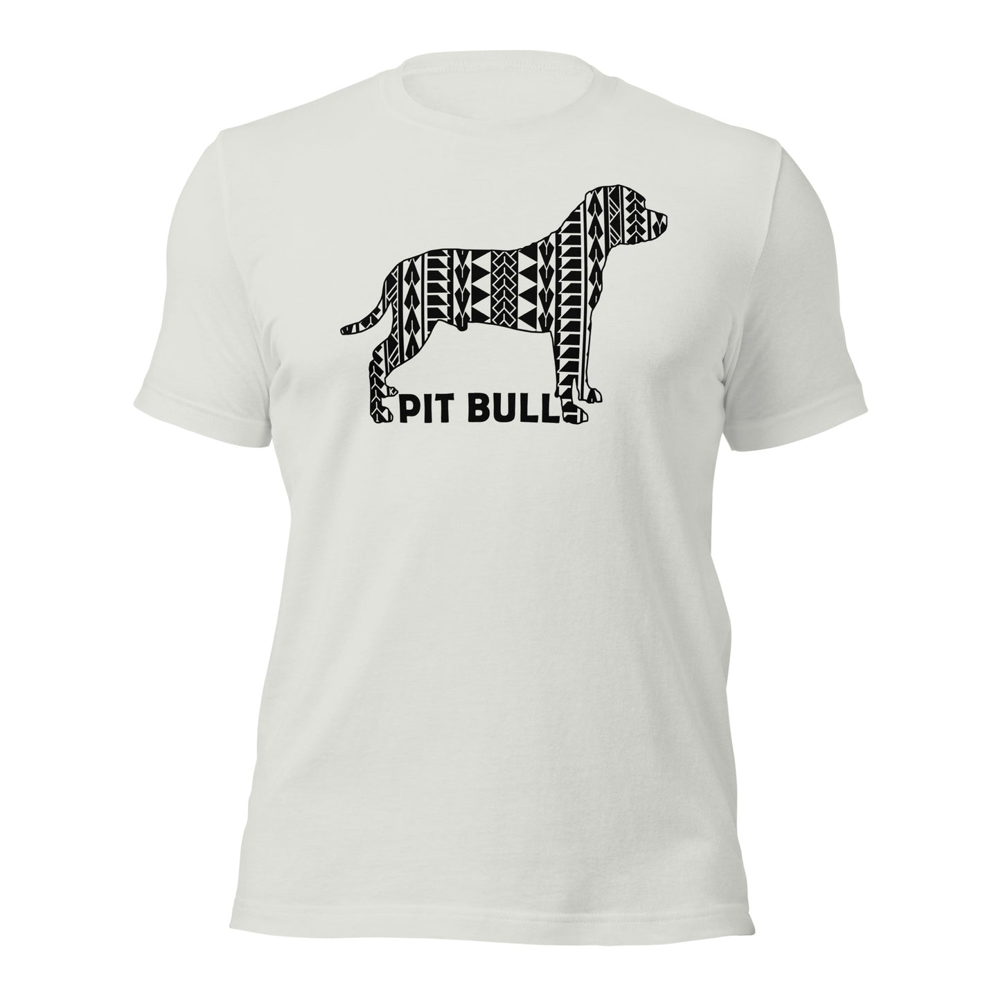 Pit Bull Polynesian t-shirt silver by Dog Artistry.