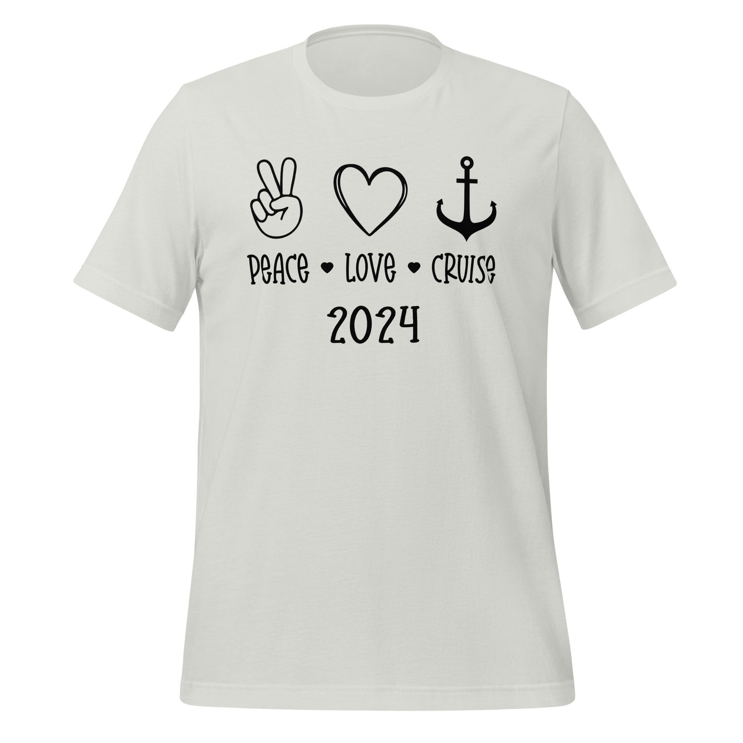 Peace Love Cruise Unisex T-Shirt Designed by Dog Artistry