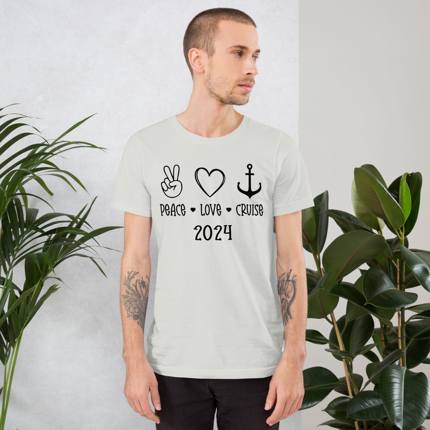 Peace Love Cruise Unisex T-Shirt Designed by Dog Artistry