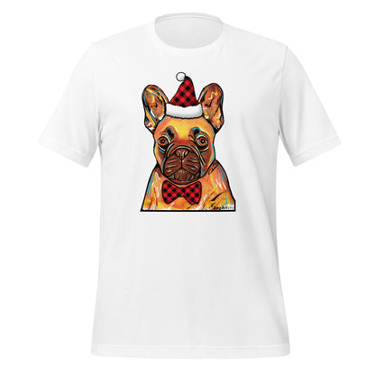 French Bulldog holiday unisex t-shirt white by Dog Artistry