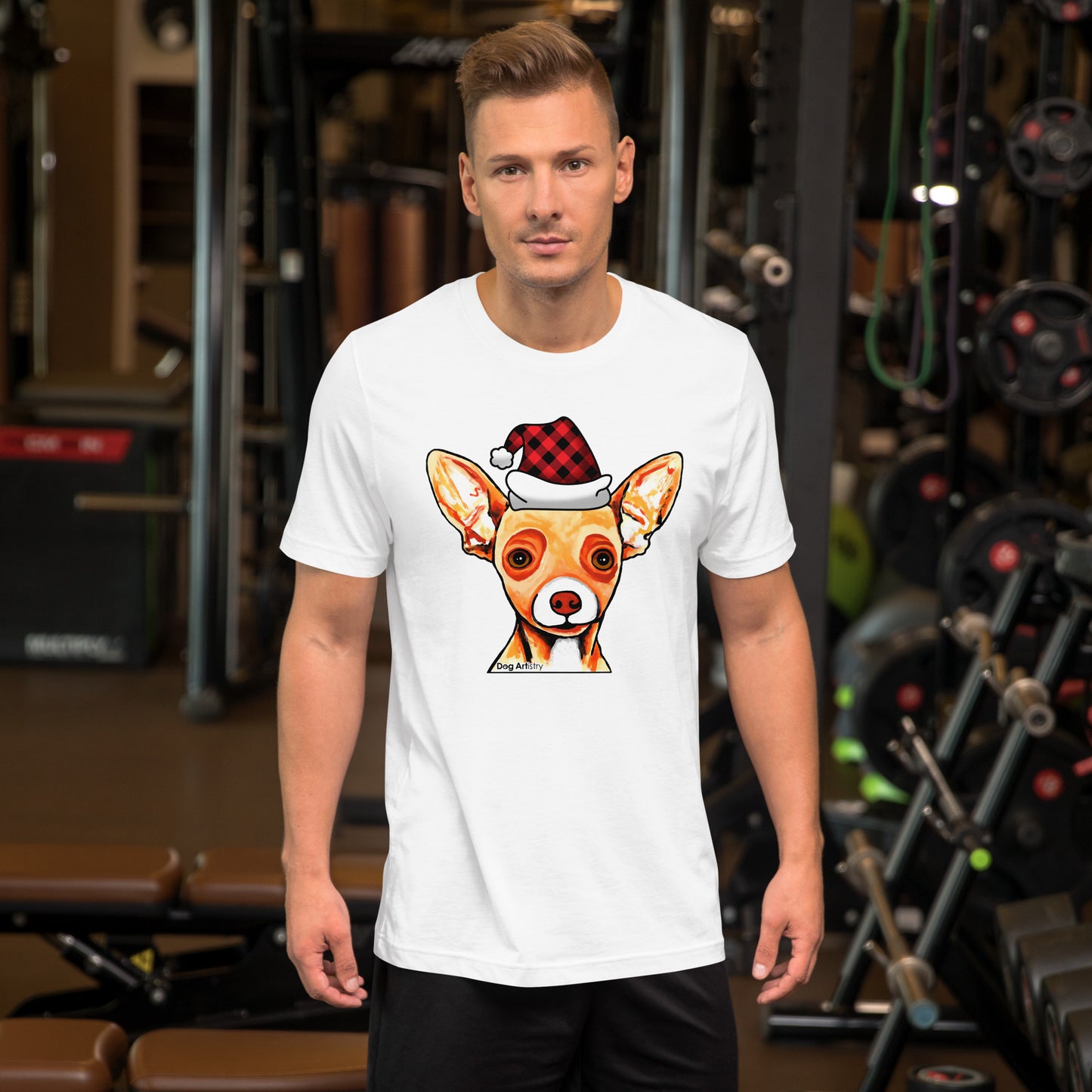 Chihuahua Holiday unisex t-shirt white by Dog Artistry