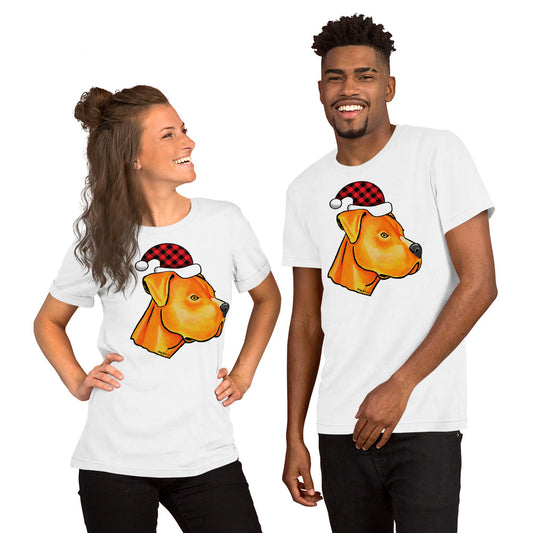 American Stafford - Pit Bull holiday unisex t-shirt white by Dog Artistry