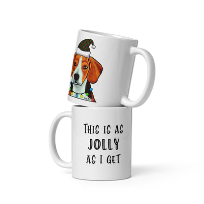 Beagle This Is As Jolly As I Get Holiday Coffee Mug by Dog Artistry