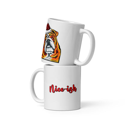 English Bulldog Nice-ish Holiday Mug by Dog Artistry