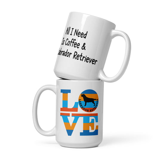 Love Labrador Retriever White glossy mug