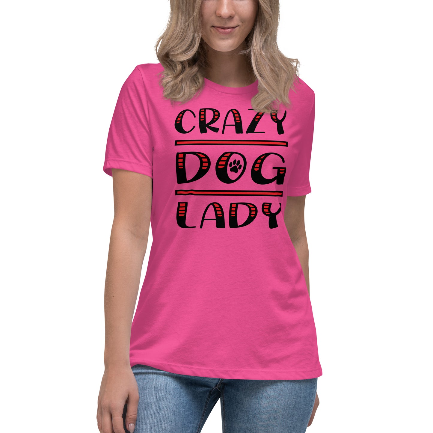 Crazy Dog Lady Women's Berry T-Shirt by Dog Artistry 