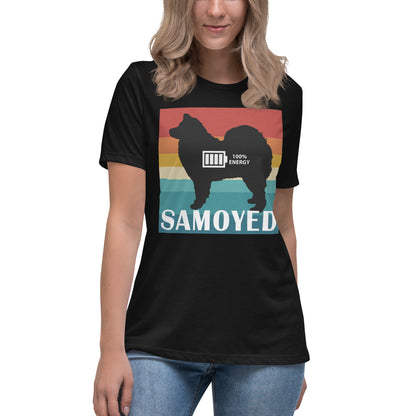 Samoyed 100% Energy Women's Relaxed T-Shirt by Dog Artistry
