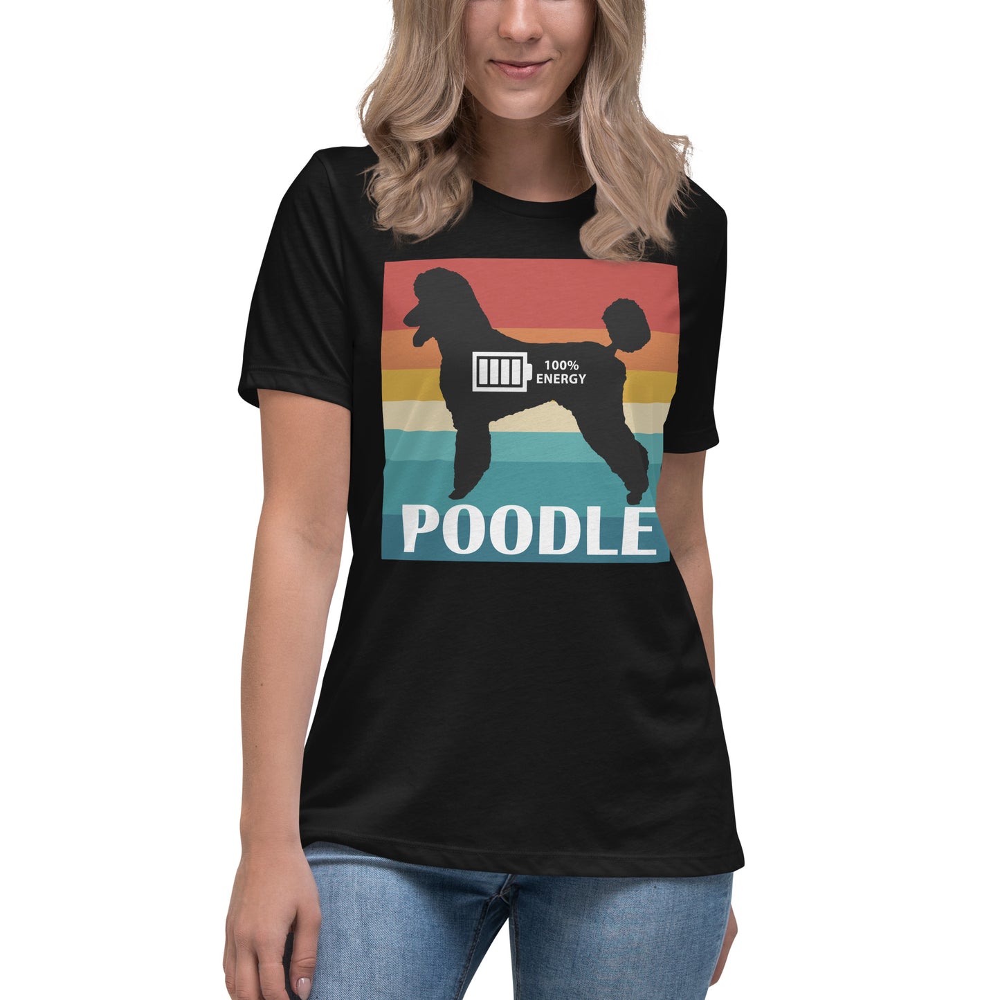 Poodle 100% Energy Women's Relaxed T-Shirt by Dog Artistry