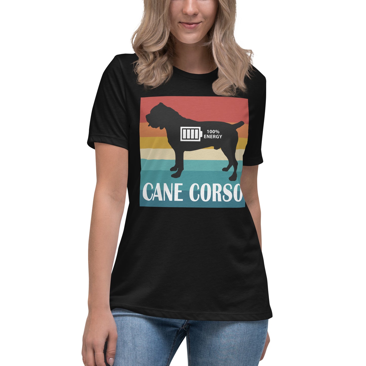 Cane Corso 100% Energy Women's Relaxed T-Shirt by Dog Artistry