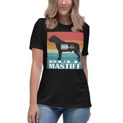 Bull Mastiff 100% Energy Women's Relaxed T-Shirt by Dog Artistry