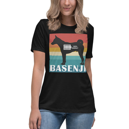 Basenji 100% Energy Women's Relaxed T-Shirt by Dog Artistry