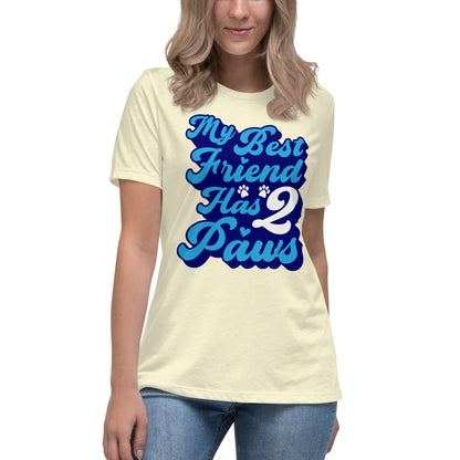 My best friend has 2 Paws women’s relaxed fit t-shirts by Dog Artistry Citron