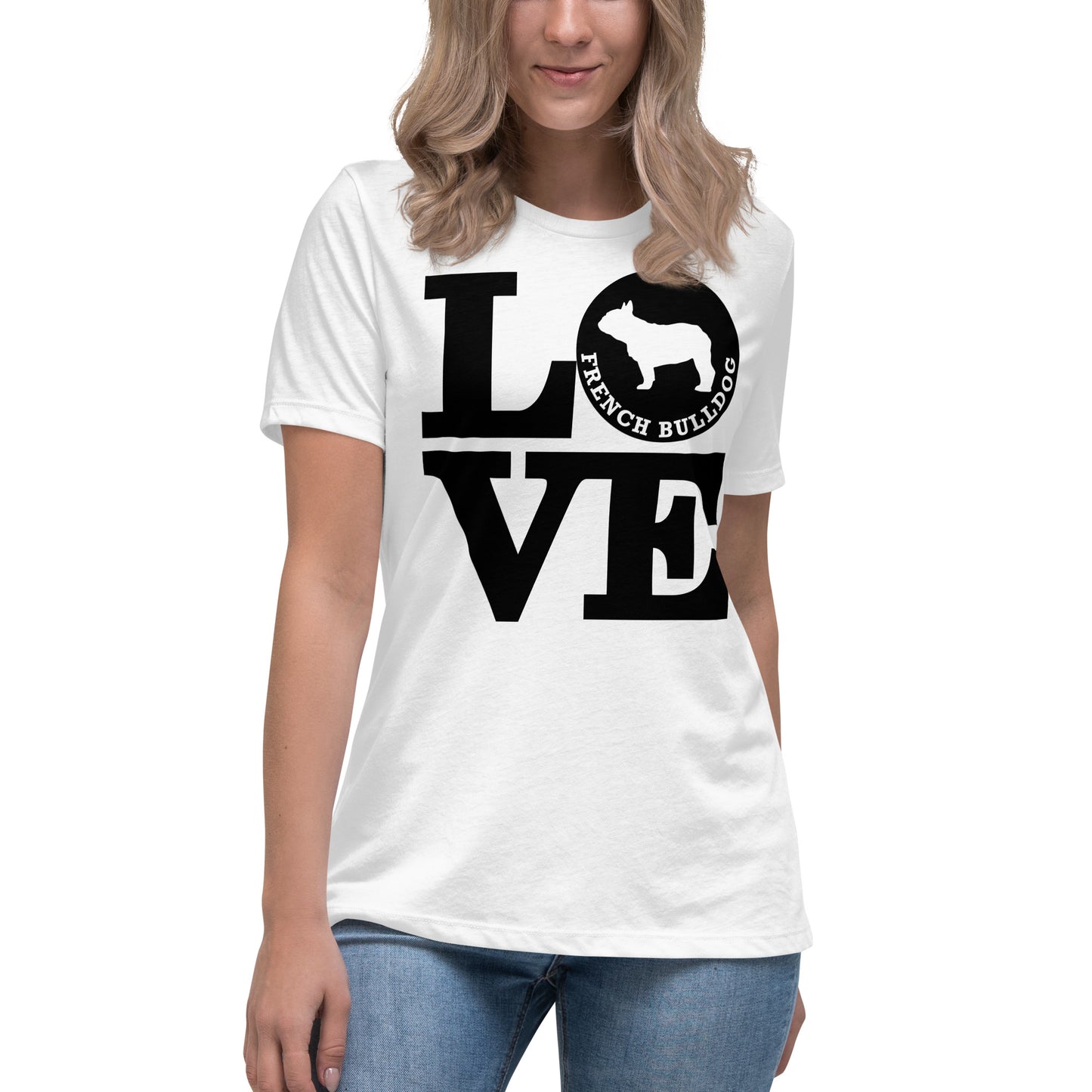 Love French Bulldog Women's Relaxed T-Shirt