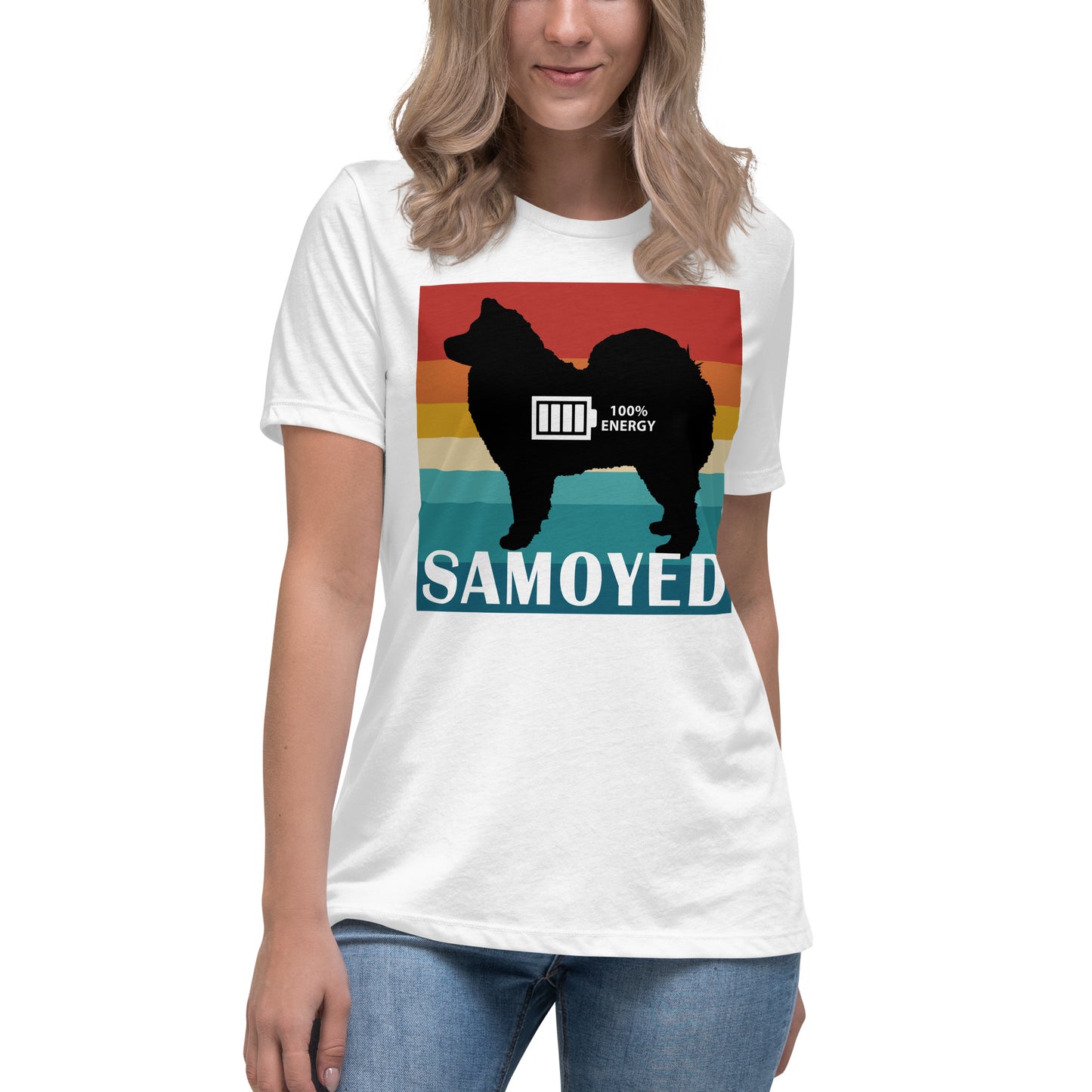 Samoyed 100% Energy Women's Relaxed T-Shirt by Dog Artistry