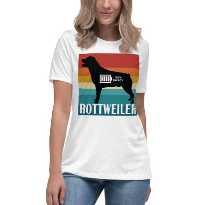 Rottweiler 100% Energy Women's Relaxed T-Shirt by Dog Artistry