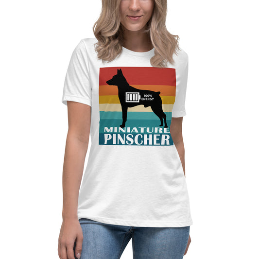 Miniature Pinscher 100% Energy Women's Relaxed T-Shirt by Dog Artistry