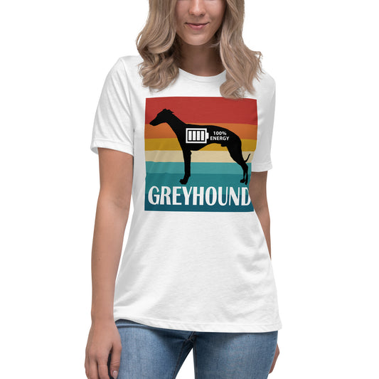 Greyhound 100% Energy Women's Relaxed T-Shirt by Dog Artistry