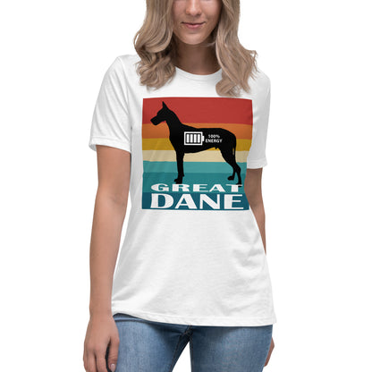 Great Dane 100% Energy Women's Relaxed T-Shirt by Dog Artistry