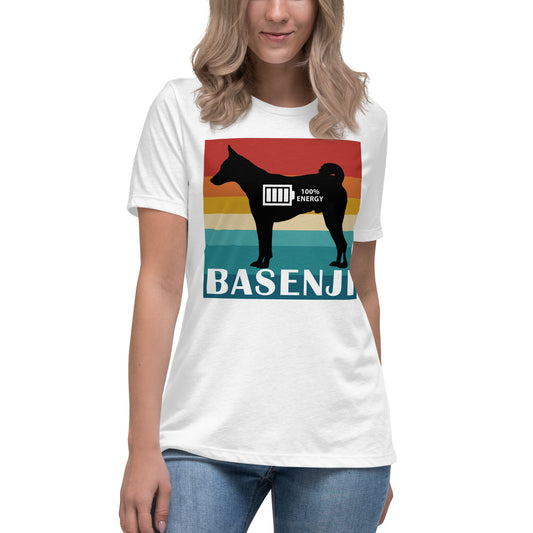 Basenji 100% Energy Women's Relaxed T-Shirt by Dog Artistry