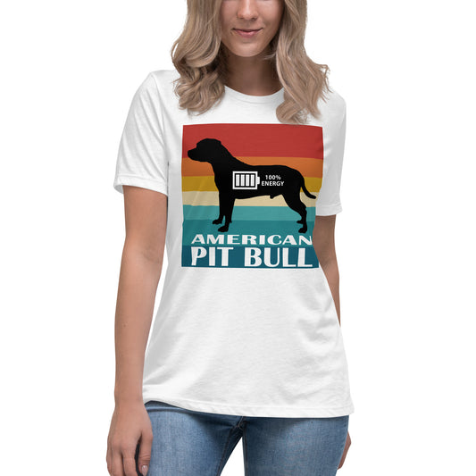American Pit Bull 100% Energy Women's Relaxed T-Shirt by Dog Artistry