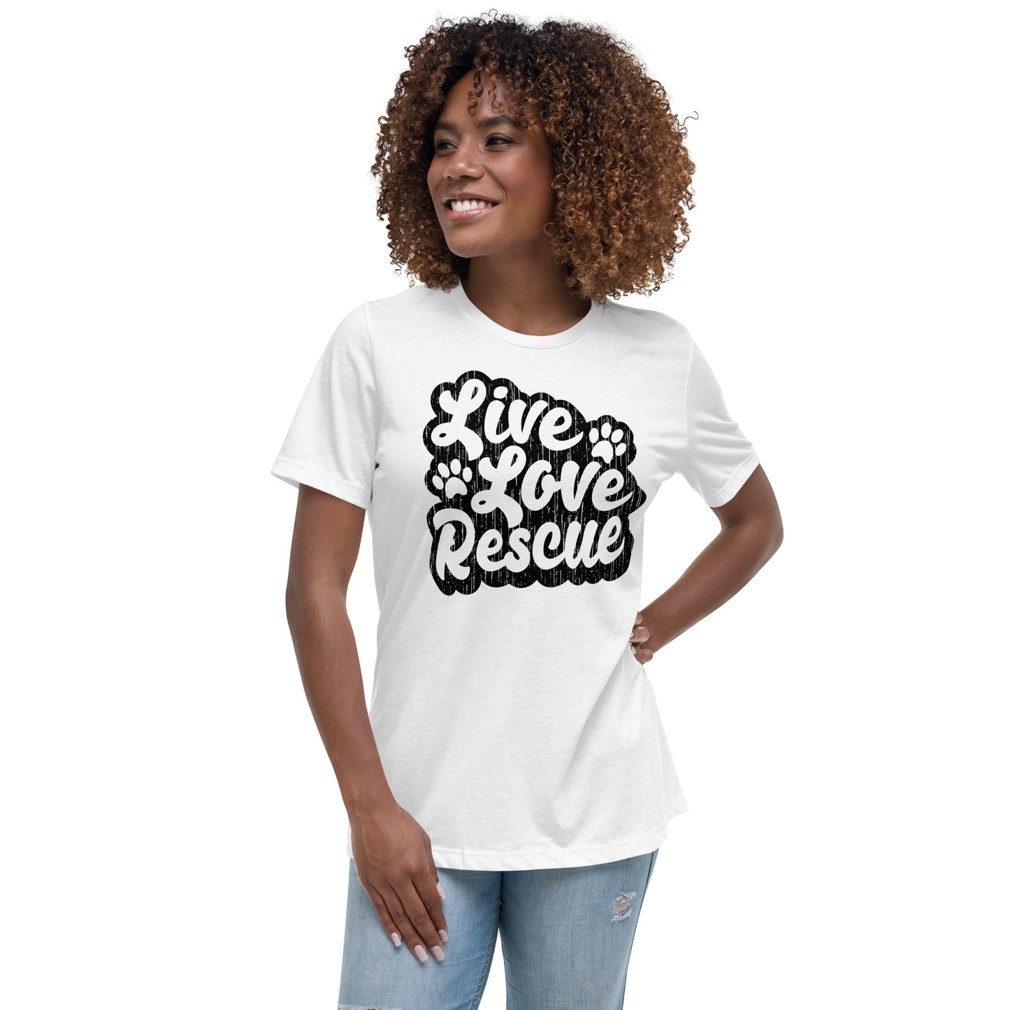 Live Love Rescue Retro Women's Relaxed T-Shirt