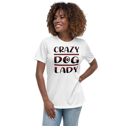 Crazy Dog Lady Women's White T-Shirt by Dog Artistry 